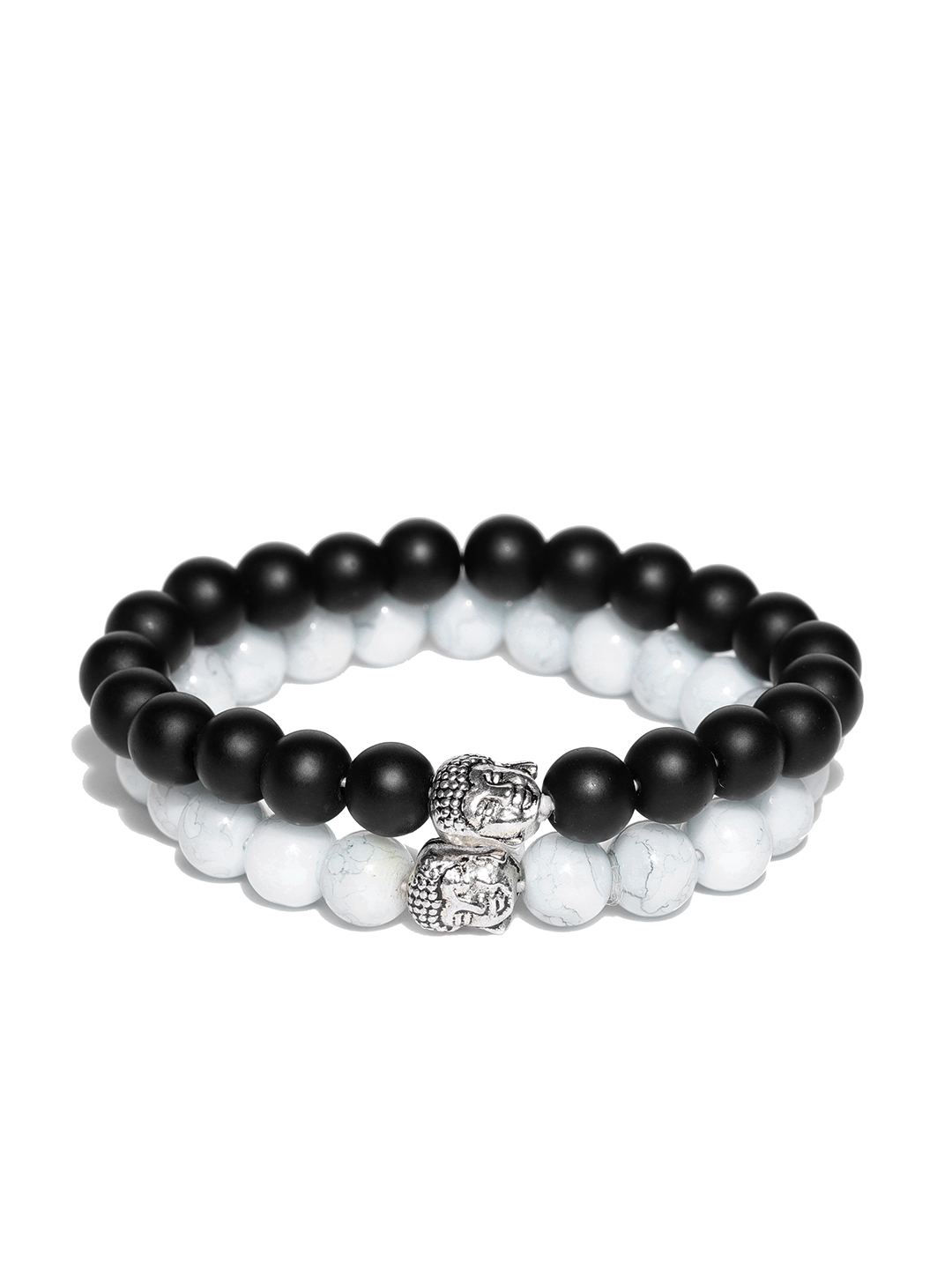 YouBella Unisex Set of 2 Natural Beaded Elasticated Bracelets